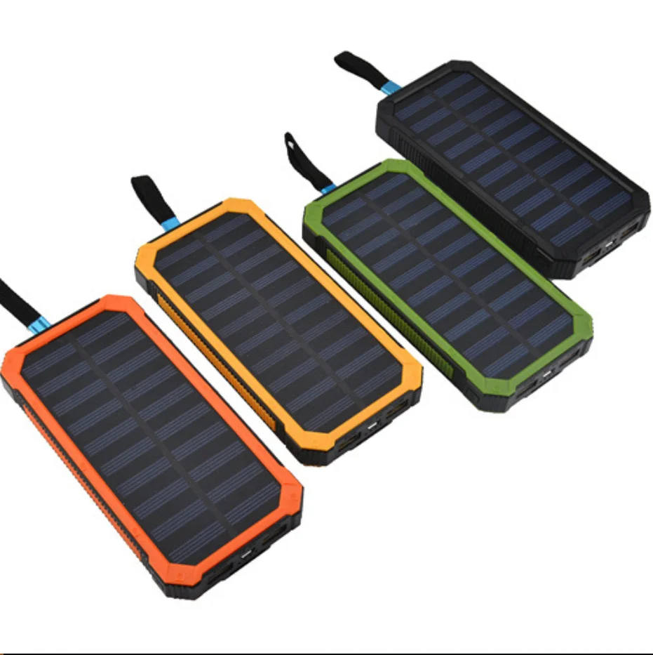 

2019 ready to ship portable solar panel charger powered solar power bank 20000mah, Orange/green/yellow/black