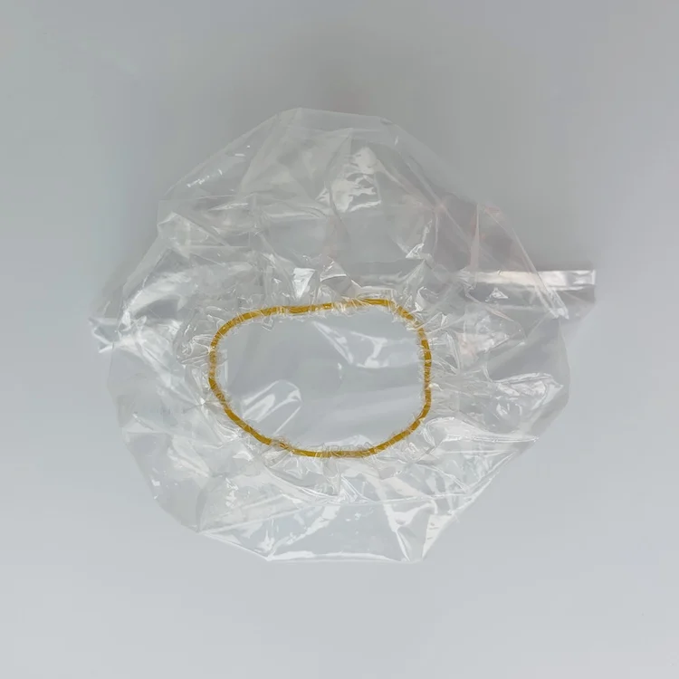 
clear transparent PE plastic bag with elastic 