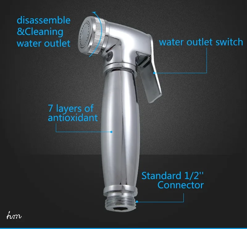 Wall Mounted Chrome Finish Toilet Jet Spray/hygienic Toilet Spray