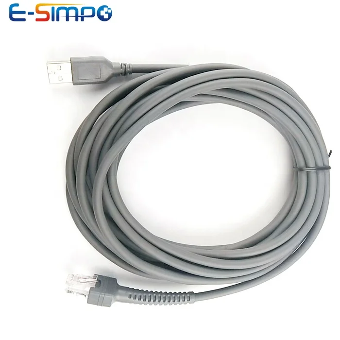 

10M USB Cable for Barcode Scanner Symbol LS2208 ,DS9208 Straight 10Mtr/32.8ft USB A male to RJ45 10P10C, Gray