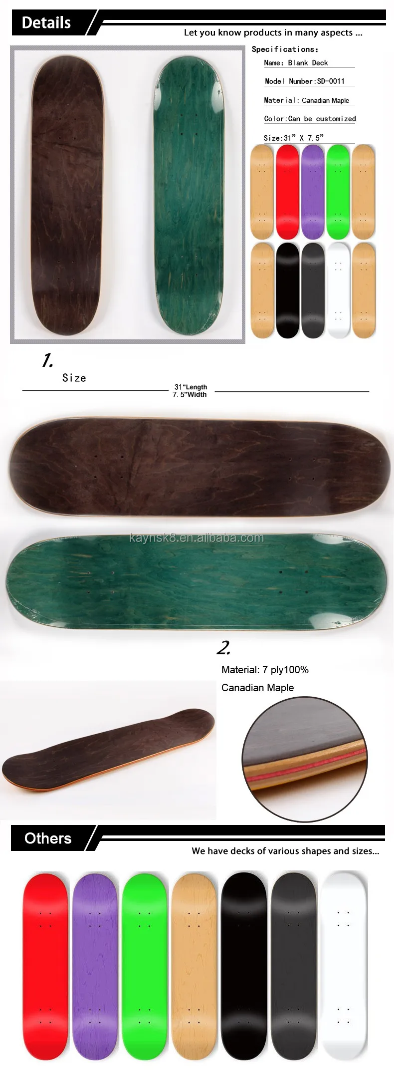 7 Ply Canadian Maple Wood Skateboard Deck Buy Skateboard Deck