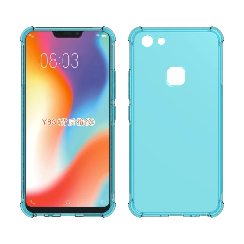 Transparent Shockproof soft Tpu cover case For Vivo Y83