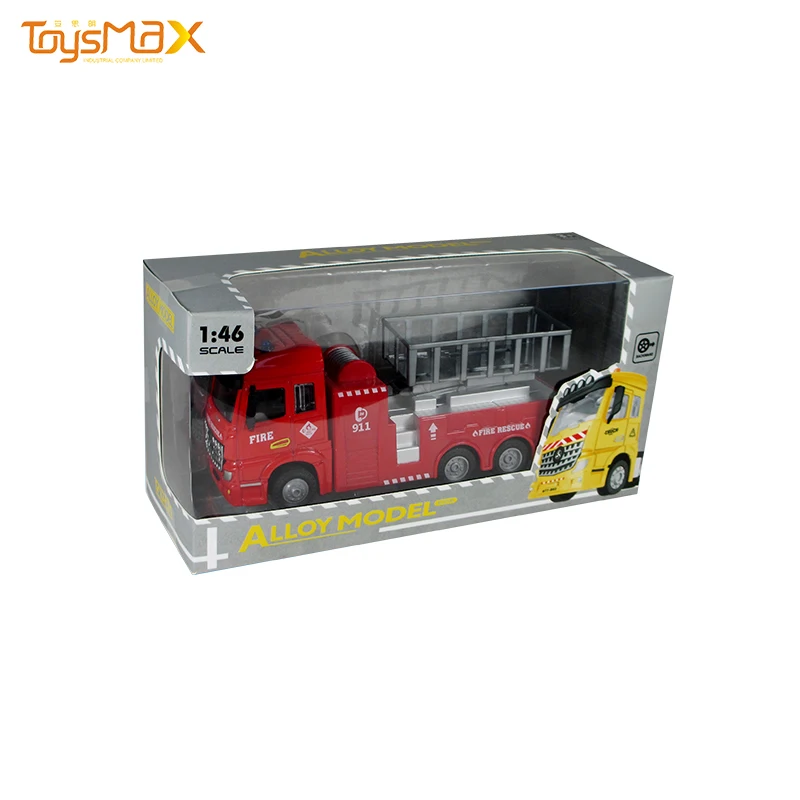 2020 New popular Europe style 1:46 scale  pull back battery operated fire truck toy
