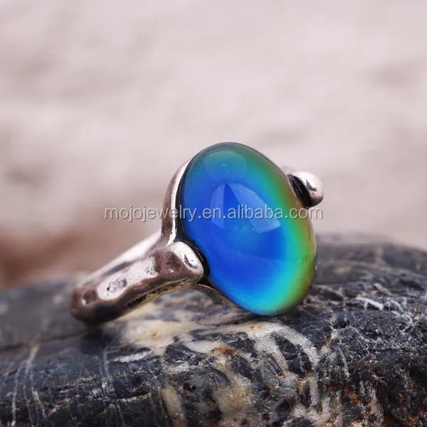 

Designer Unique Rings with Clear Oval Shape Mood Stone Ring for Women