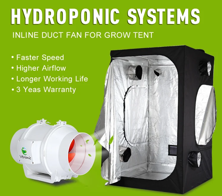 Wholesale Hydroponic Grow Tent Exhaust 150mm 3speed Hydroponic