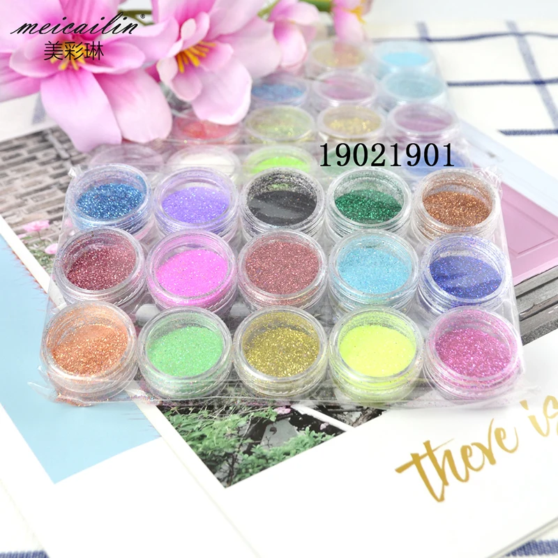 

45 Jar/Set Sugar Nail Glitter Powder Dust Manicure Art Decoration Fine Acrylic Powder Chrome Pigment DIY Nails Salon 230g, About 38 colors per set