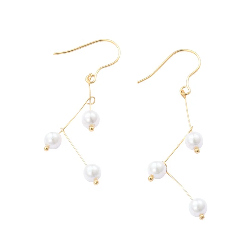 

E1508 Damila Jewelry Fashion Pearl Earrings 925 Sterling Silver Earrings 18K Gold Plated