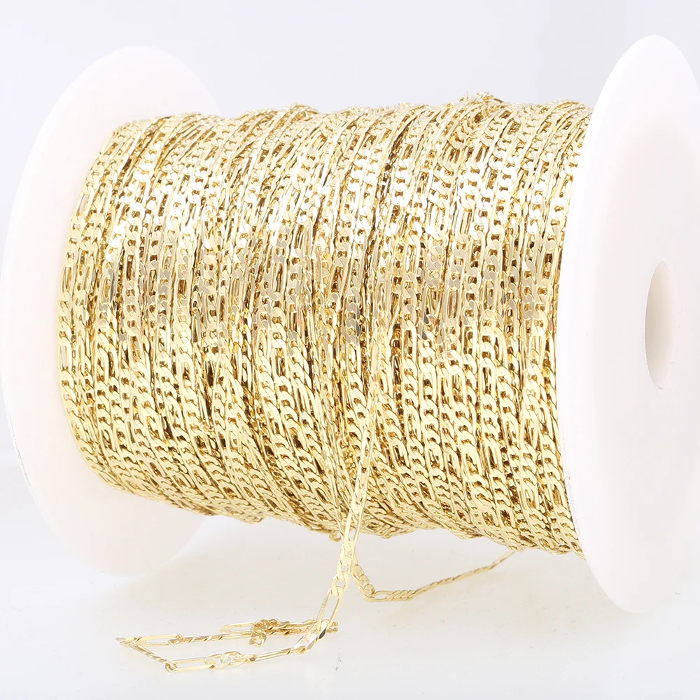 

2mm Hot sale china jewelry accessories for jewelry making Light Gold plated jewelry Brass Figaro Chain, Nickle;silver;golden;anti-bronze;anti-copper;gun-metal;etc.