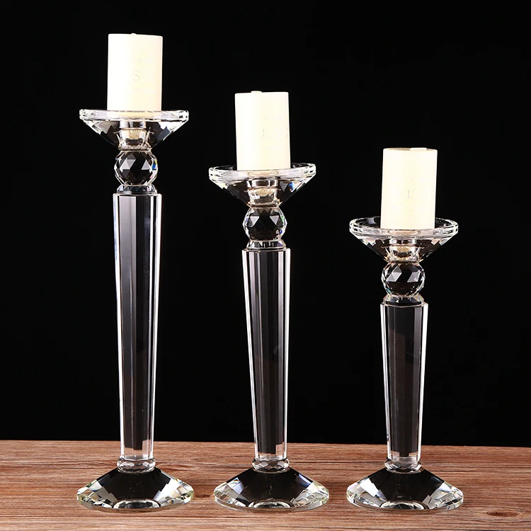party supplies decoration wholesale long stem candle holder cylinder crysta...