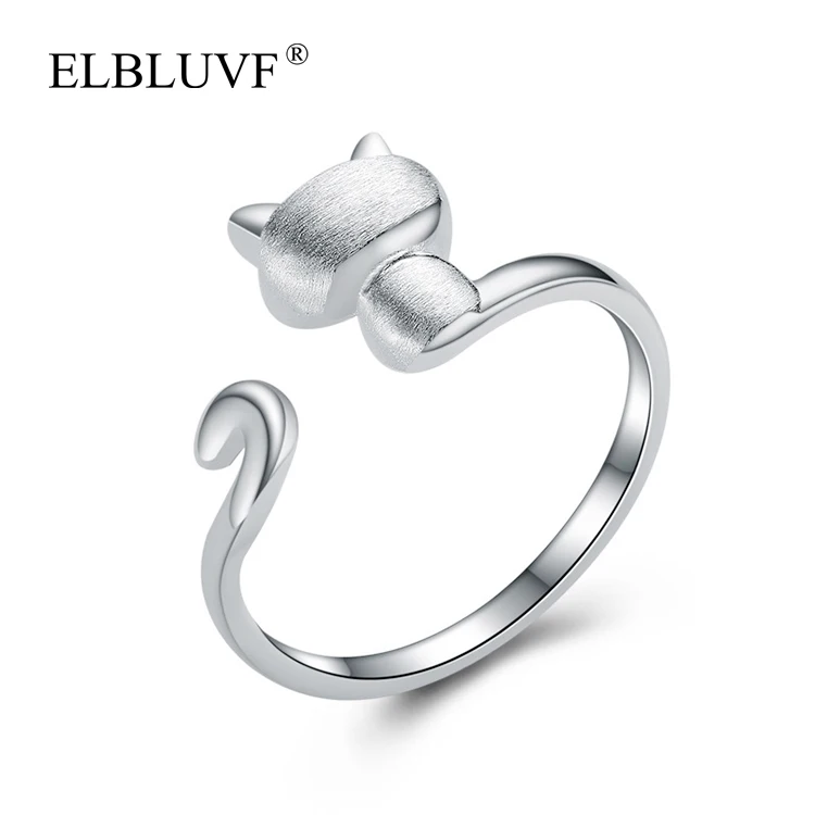 

ELBLUVF 925 Sterling Silver Animal Cute Cat Open Knuckle Toe Ring Jewelry Adjustable Size Valentine's day gifts