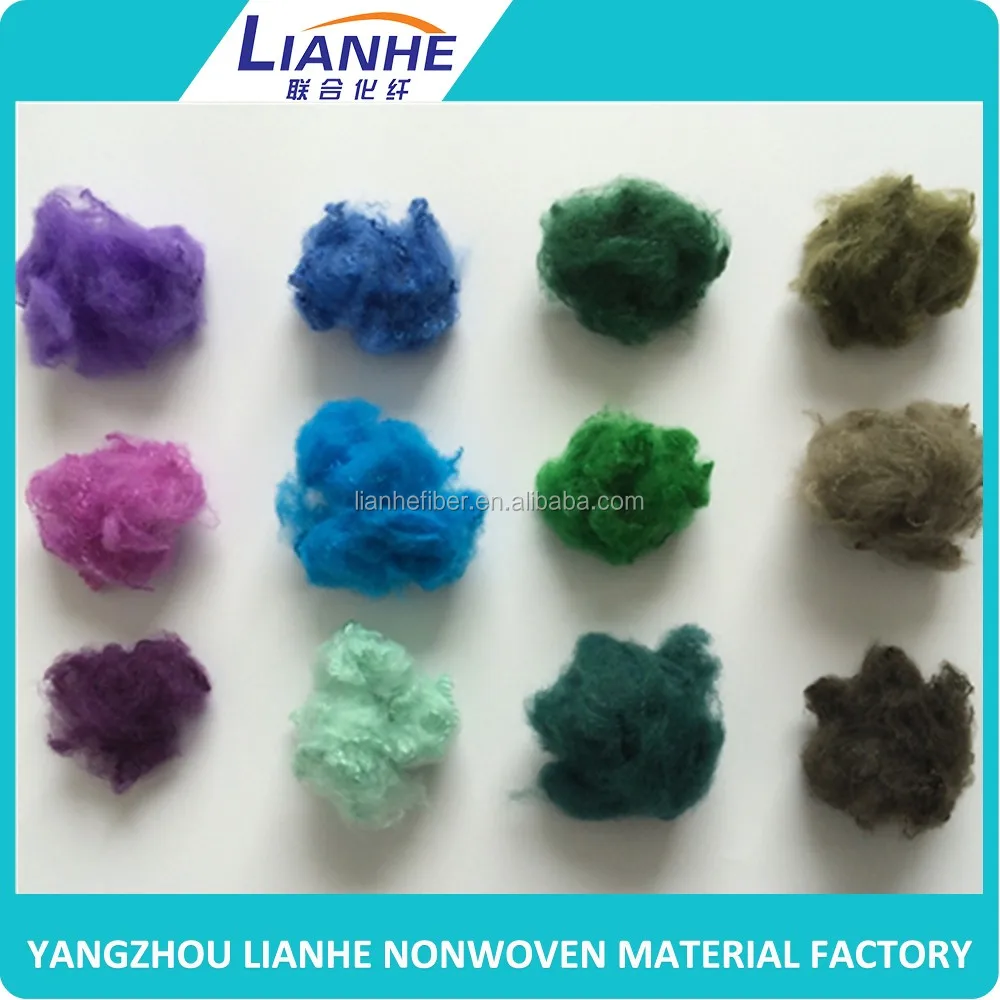 98.colored recycled  polyester staple fiber