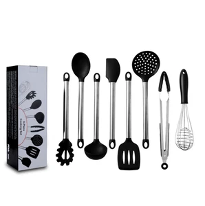 Image of Amazon E-bay Hot Sales Kitchen Accessories Stainless Steel Cooking Tool Silicone Household Kitchen Utensils Set