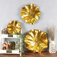 

Modern interior decor elegant gold metal lotus flower wall decoration