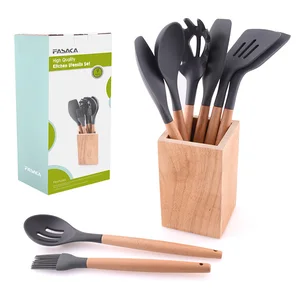 Image of Cooking Tools Best Selling Products 2019 In USA Silicone Accessories 9pcs Kitchen Utensils Set With Holder