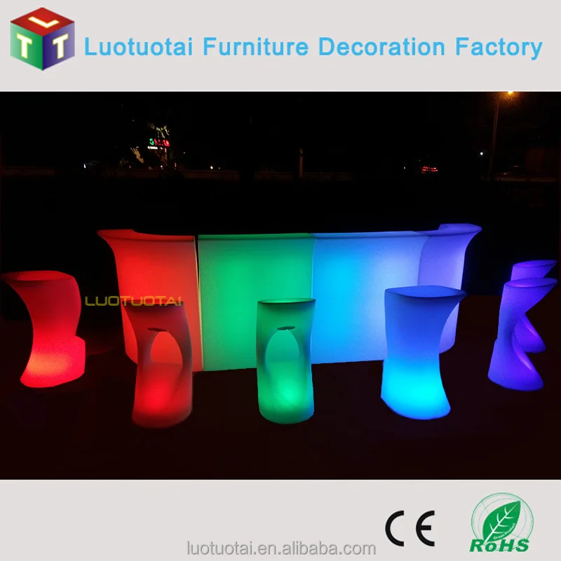 
led outdoor furniture Color Changing Rechargeable Led Bar Counter/led home bar counter lighting 