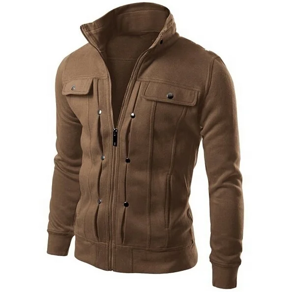 

2018Fashion stand collar button decoration Mens Winter Coat and jacket