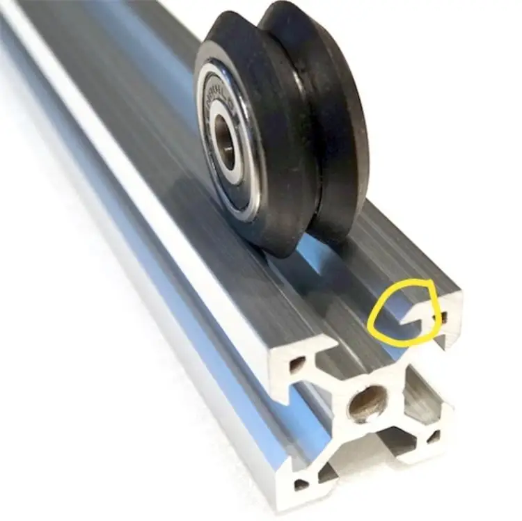 Industrial 6063 Extruded Vslot Aluminum Rail For Sliding Glass Linear
