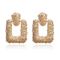 

American Exaggerated Geometric Dangle Earrings Wholesale 18K Gold Rectangle Alloy Drop Earrings For Women