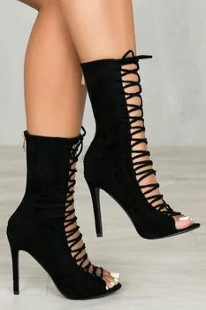 ladies lace up heeled boots