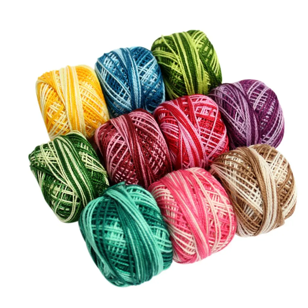 Buy 10 Pack Crochet Cotton Yarn Thread by Kurtzy Plain Design in an