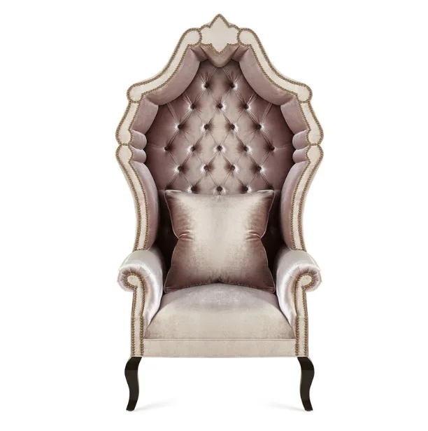 设计toscano 维多利亚气球面料完全软垫女王安妮高背椅