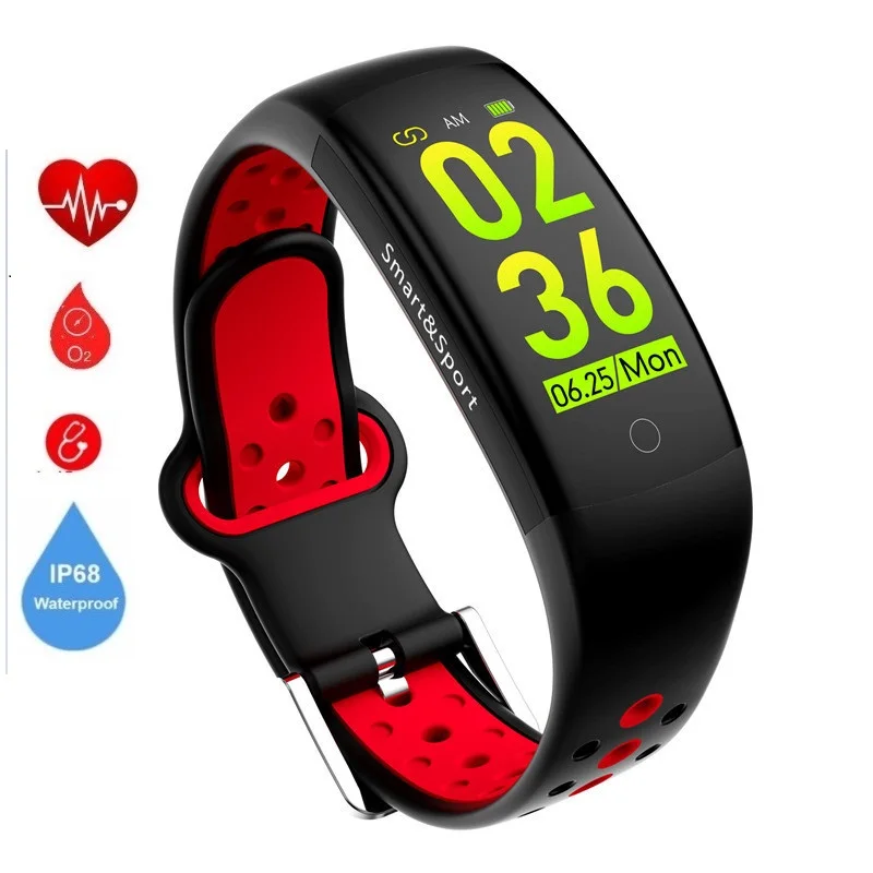 

Fast Shipping Sports Bluetooth Smart Bracelet Fitness Heart Rate Monitor Q6s Smart Watch, Customized colors