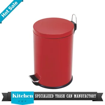Red Step On Recycling Bin Foot Pedal Trash Bin Hotel Room Garbage