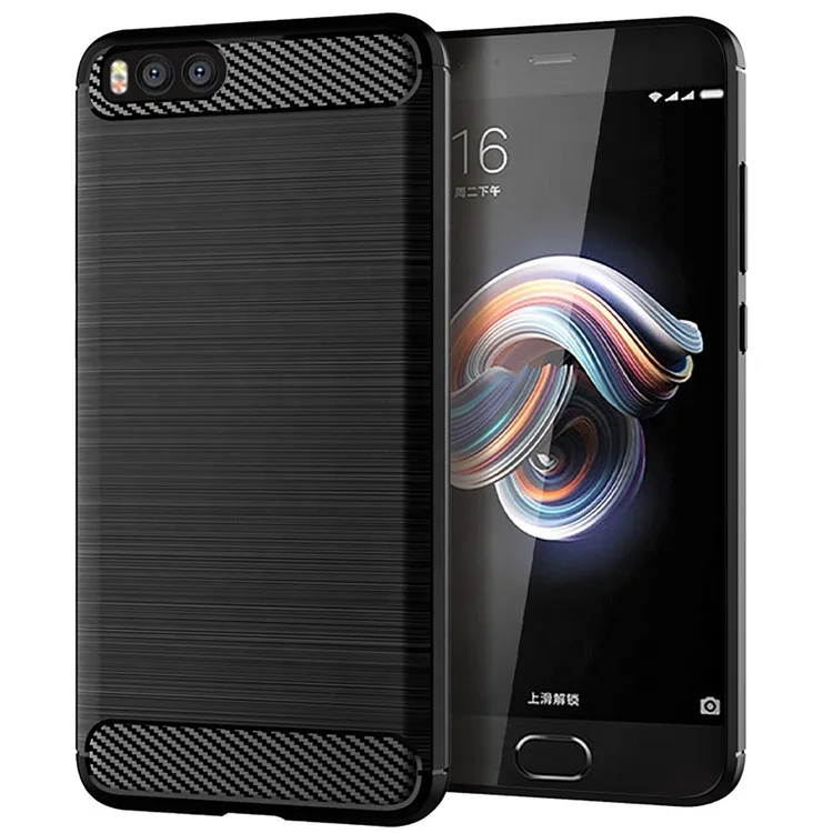 

Popular soft TPU material carbon fiber texture ultrathin shockproof mobile phone back cover case for Xiaomi Mi Note 3