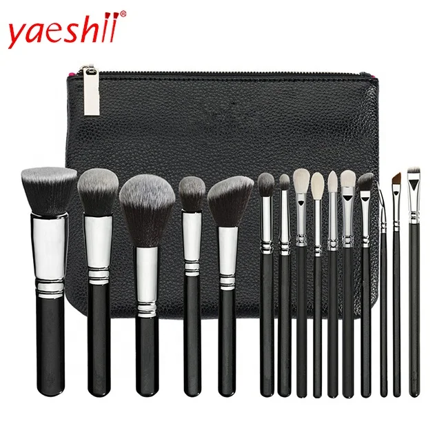 

Yaeshii 2019 Professional 15pcs Makeup Brush Set Eyeshadow Eyeliner Cosmetics maquiagens Tools With PU bag makeup brush, Optional color or customized makeup brush