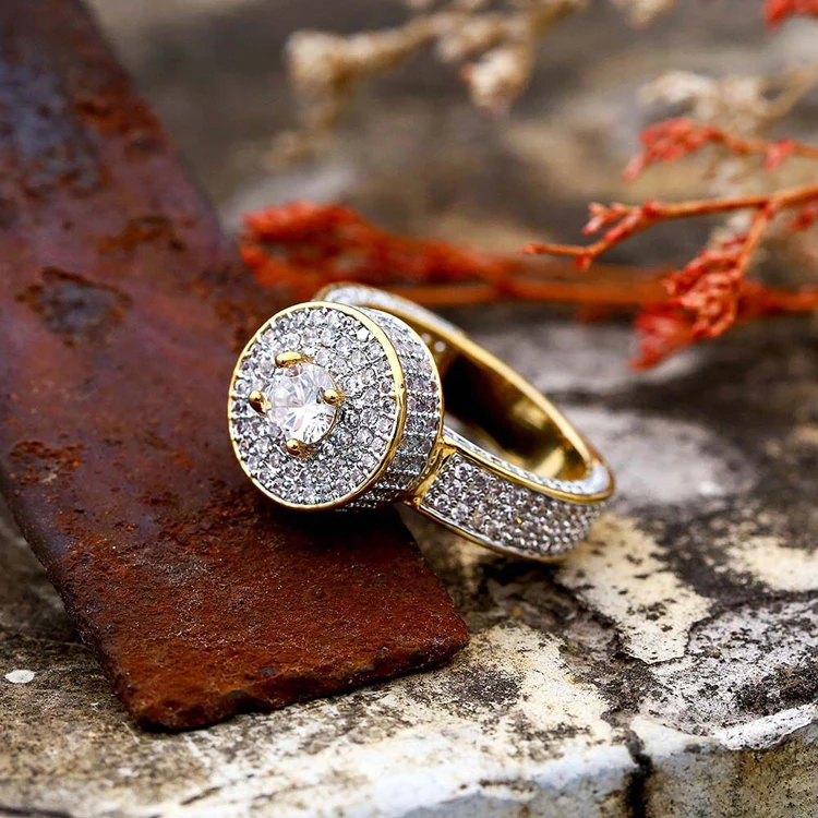 

fashion men's single stone zirconia 6 gram gold ring for sale