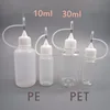 hot sell white plastic dropper bottle for eye dropper with Needle tip cap e-liquid medical bottle 10ml 30ml