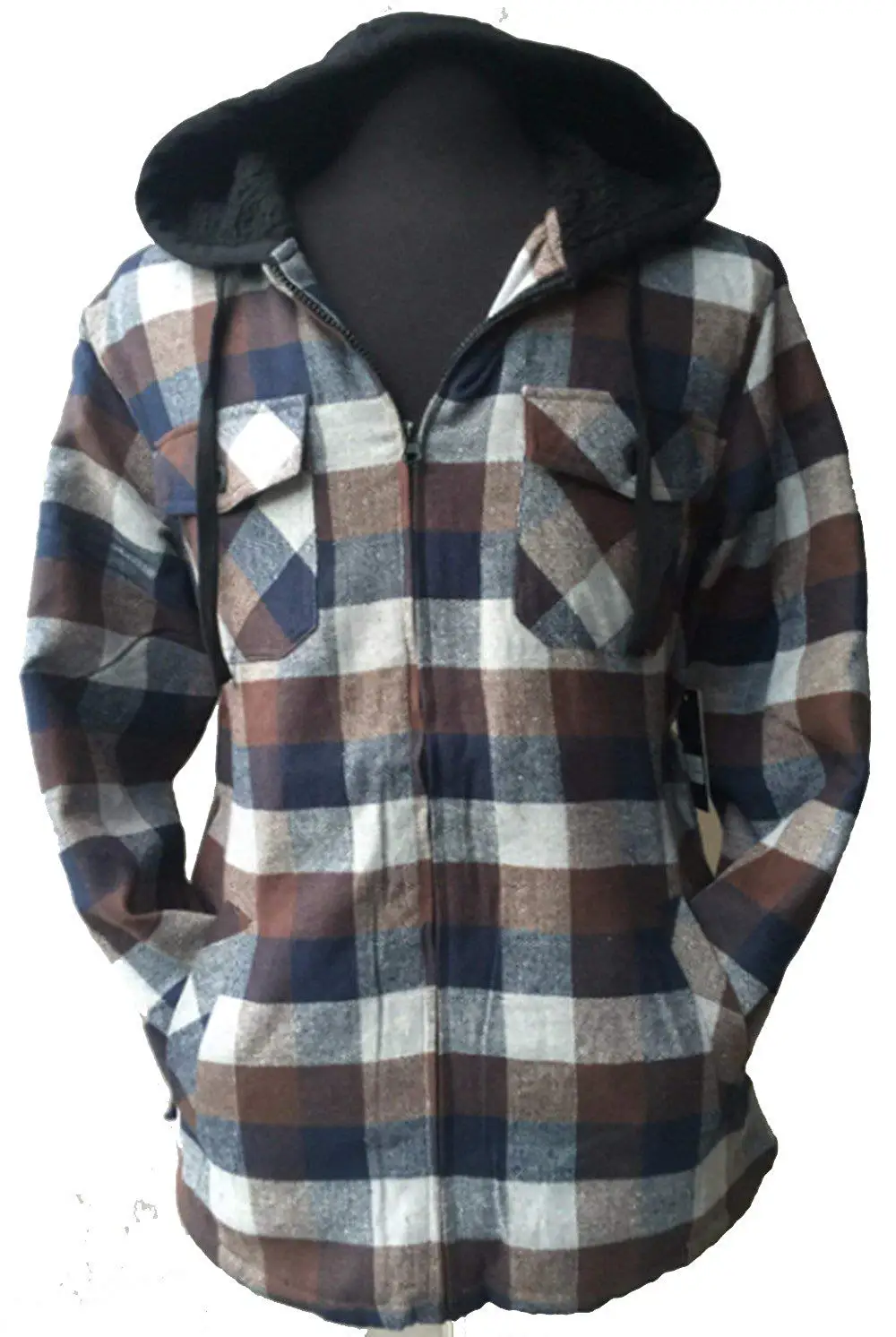 big and tall flannel hoodie