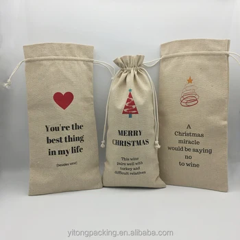 Natural Jute Burlap Wine Bags Whole With Printing Natural Jute Burlap Wine Bags Whole