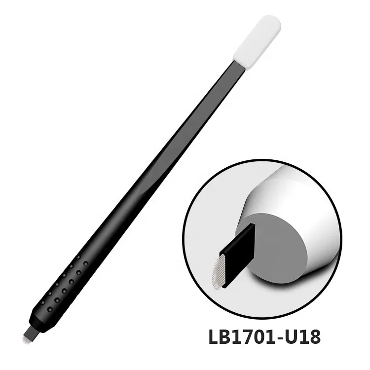 

Sterilized Plastic eyebrow tatoo Disposable Microblading pen with sponge, Black and white