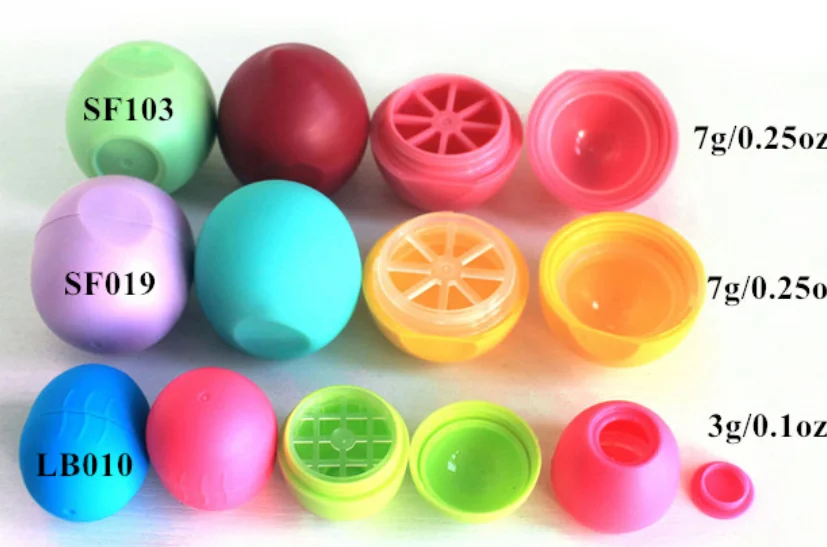 Wholesale Custom Egg Round Eos Empty Cute Lip Balm Container/packaging