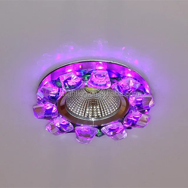 
crystal glued downlight ceiling light MR16 GU5.3 house decoration lamp for home hotel party DJ holiday magic color led 