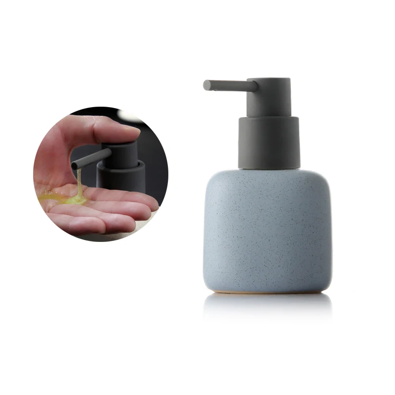 
Factory custom designed ceramic washroom liquid soap dispenser bottle emulsion pump liquid soap dispenser 