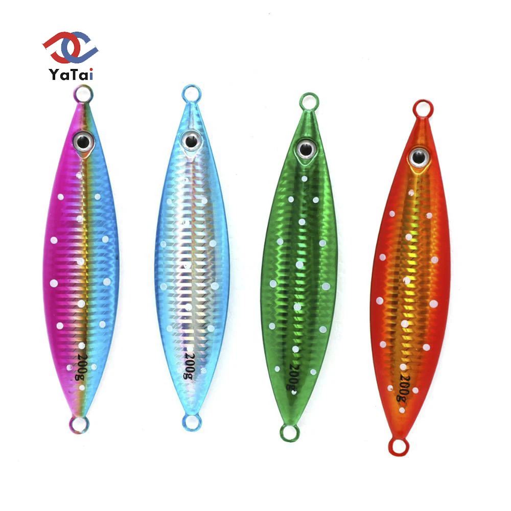 

Wholesale 20g 40g 60g 80g 120g 150g 200g Slow pitch metal lead jig lure with Saltwater slow fall jig, 4 colors