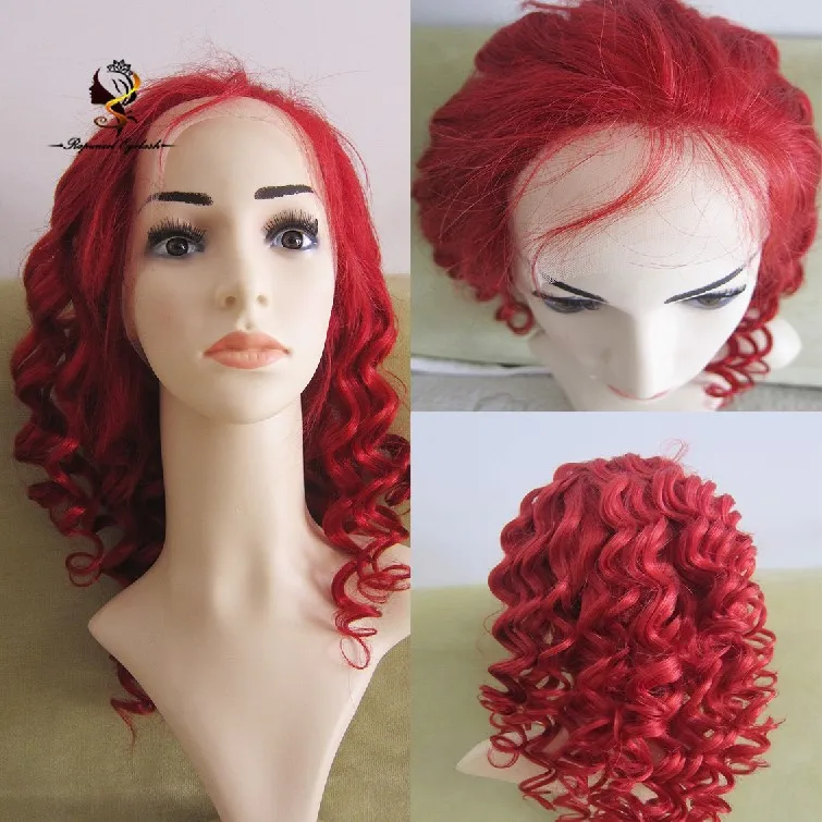 

Hot sale10A amazing top grade Red Wig2018 Super wave 100 brazilian virgin hair full lace wigs with baby hair