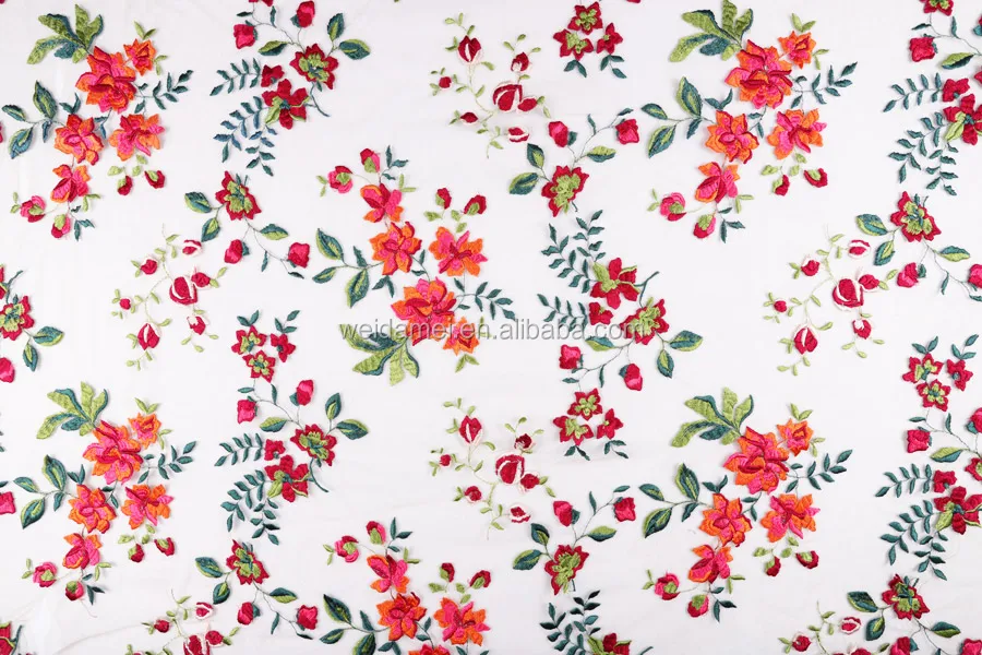 Mesh Embroidered Lace Fabric