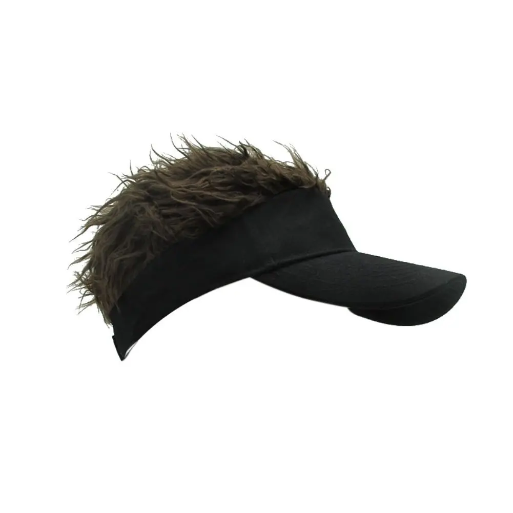 Jlong Flair Hair Sun Visor Cap Unisex Adjustable Velcro Hat Cap Visor with Spiked Hair
