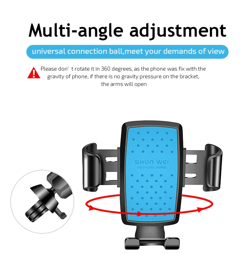 Car auto Air Vent Gravity Linkage Auto Lock and Auto Release One hand Operate Holder Cell Mobile Phone Universal Stand