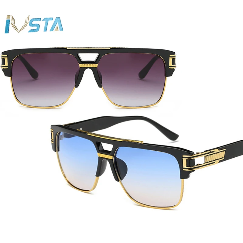 

IVSTA Oversized Sunglasses Steampunk Sunglasses Men Vintage Big Grandmaster Four Punk Retro Glasses Gothic Hipster Luxury Brand