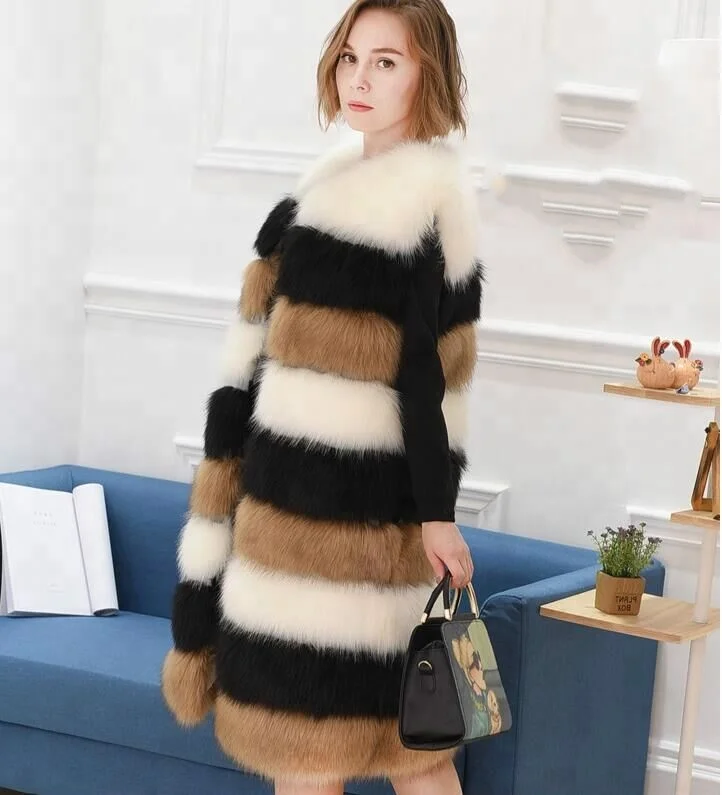 

Wholesaler Plus Size Fur Fox Vest Waistcoat&Gilet For Lady Women Color Block, Picture