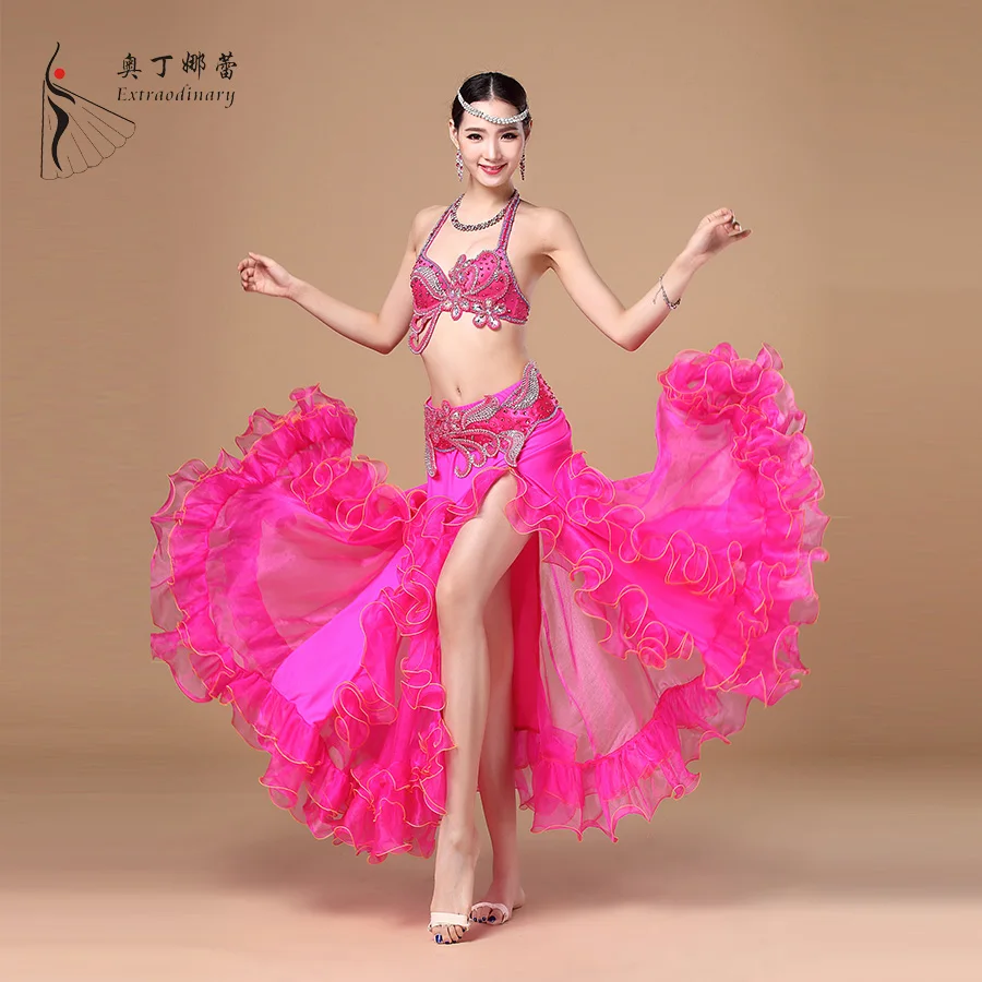 

Women Sexy Dance Clothing Professional Belly Dance Costume for Performance China, Red;white;pink;turquoise