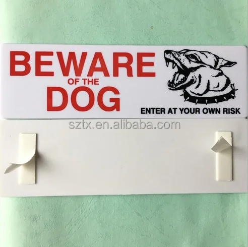 200mm प्लास्टिक चिपकने वाला खतरनाक खबरदार कुत्ते के साथ चेतावनी के संकेत