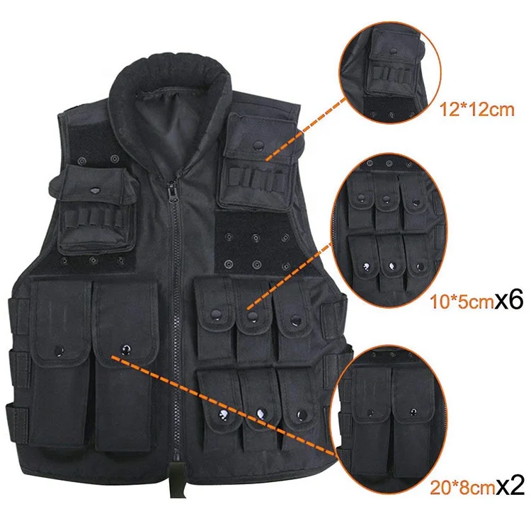 Bulletproof Tactical Vest Swat Black Combat Safety Protection - Buy ...