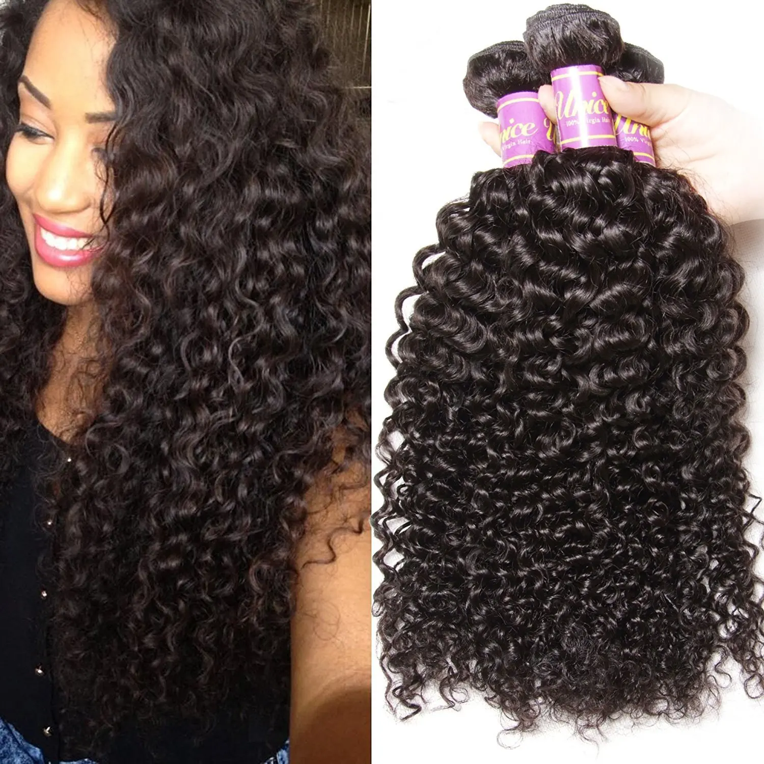 Buy Unice Hair 3 Bundles Brazilian Curly Virgin Hair Weave 16 18