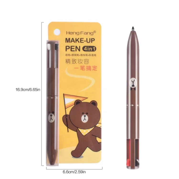 

4 Color Eyebrow Eyeliner Lip Liner Makeup Pencil Marker Permanent Eyebrow Pen, 4 colors