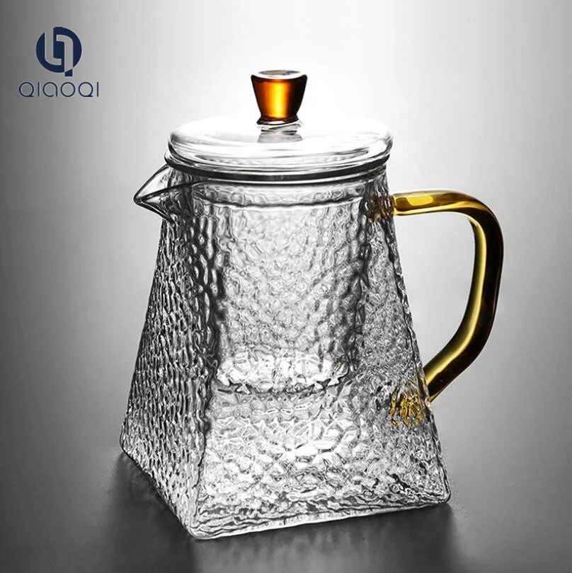 

QIAOQI Heat Resistant Glass Teapot With Infuser, Clear/customized